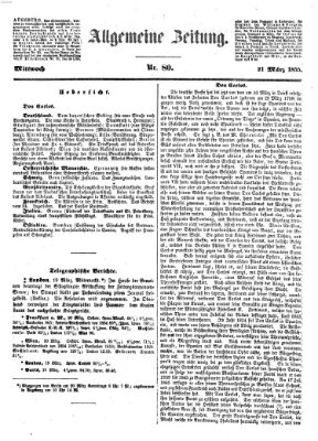 Allgemeine Zeitung Mittwoch 21. März 1855