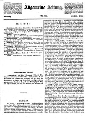 Allgemeine Zeitung Montag 26. März 1855