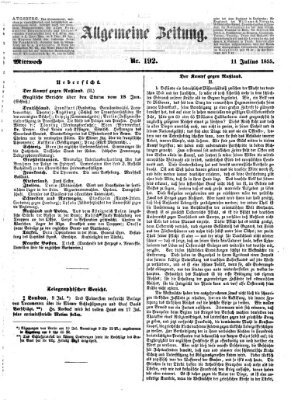 Allgemeine Zeitung Mittwoch 11. Juli 1855