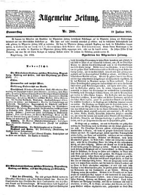 Allgemeine Zeitung Donnerstag 19. Juli 1855