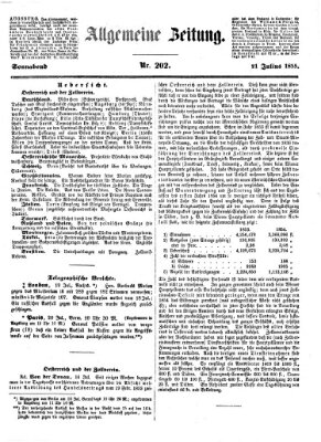 Allgemeine Zeitung Samstag 21. Juli 1855