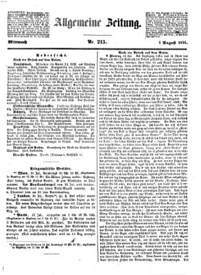 Allgemeine Zeitung Mittwoch 1. August 1855