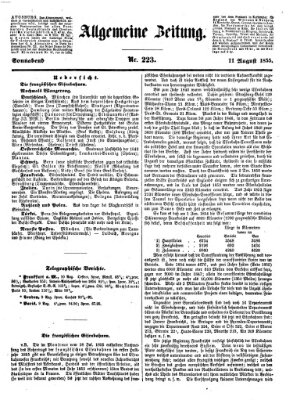 Allgemeine Zeitung Samstag 11. August 1855