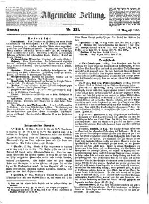 Allgemeine Zeitung Sonntag 19. August 1855