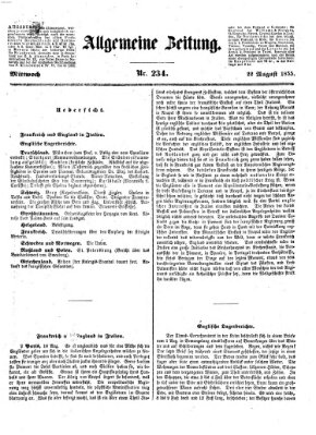 Allgemeine Zeitung Mittwoch 22. August 1855