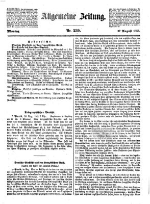 Allgemeine Zeitung Montag 27. August 1855