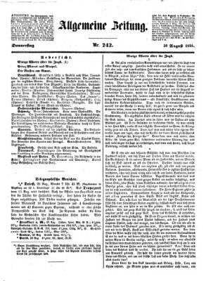 Allgemeine Zeitung Donnerstag 30. August 1855