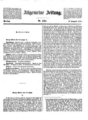 Allgemeine Zeitung Freitag 31. August 1855