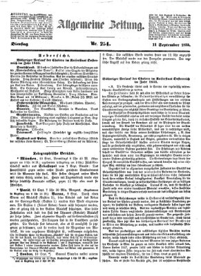 Allgemeine Zeitung Dienstag 11. September 1855