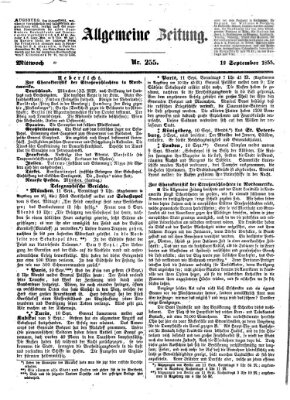 Allgemeine Zeitung Mittwoch 12. September 1855