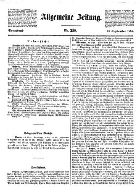 Allgemeine Zeitung Samstag 15. September 1855