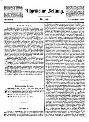 Allgemeine Zeitung Mittwoch 19. September 1855