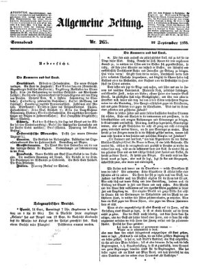 Allgemeine Zeitung Samstag 22. September 1855