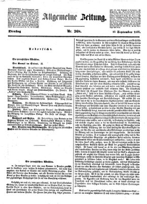 Allgemeine Zeitung Dienstag 25. September 1855