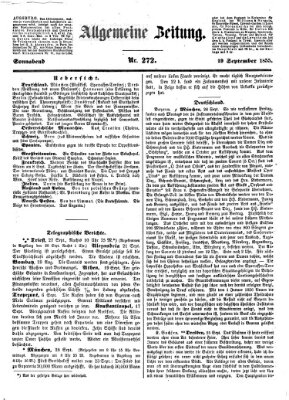 Allgemeine Zeitung Samstag 29. September 1855