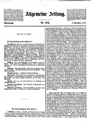 Allgemeine Zeitung Mittwoch 3. Oktober 1855