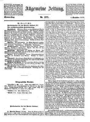 Allgemeine Zeitung Donnerstag 4. Oktober 1855