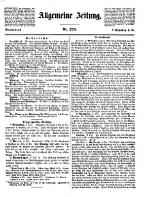 Allgemeine Zeitung Samstag 6. Oktober 1855