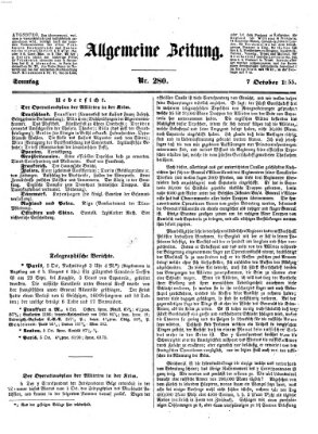 Allgemeine Zeitung Sonntag 7. Oktober 1855