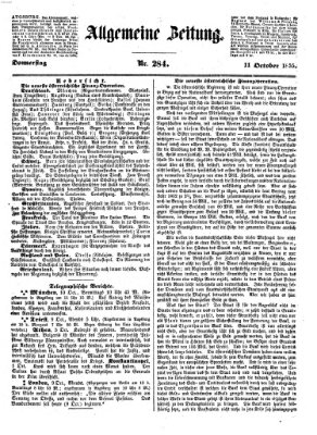 Allgemeine Zeitung Donnerstag 11. Oktober 1855