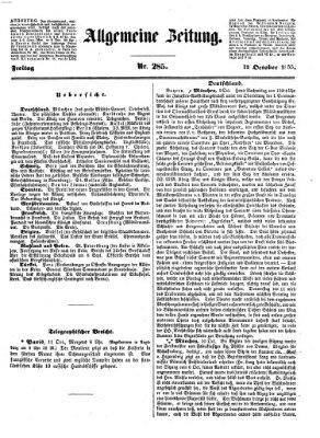 Allgemeine Zeitung Freitag 12. Oktober 1855