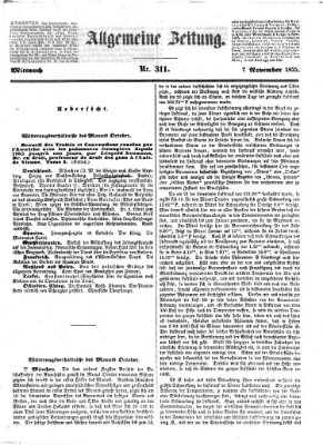 Allgemeine Zeitung Mittwoch 7. November 1855