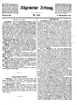 Allgemeine Zeitung Samstag 10. November 1855