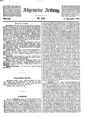 Allgemeine Zeitung Montag 12. November 1855