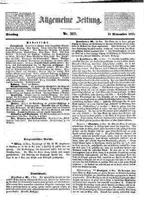 Allgemeine Zeitung Dienstag 13. November 1855