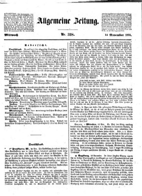 Allgemeine Zeitung Mittwoch 14. November 1855