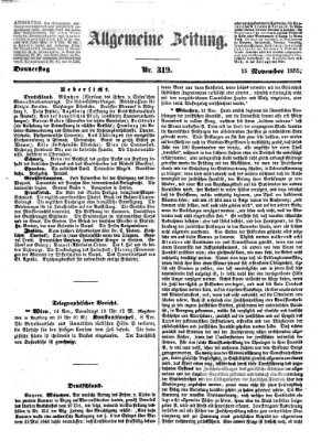 Allgemeine Zeitung Donnerstag 15. November 1855