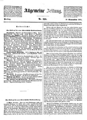 Allgemeine Zeitung Freitag 16. November 1855