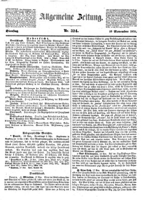 Allgemeine Zeitung Dienstag 20. November 1855