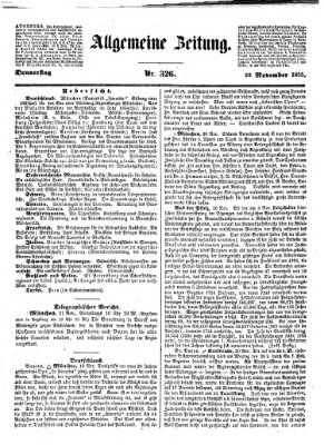 Allgemeine Zeitung Donnerstag 22. November 1855