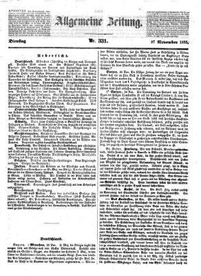 Allgemeine Zeitung Dienstag 27. November 1855