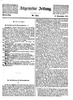 Allgemeine Zeitung Donnerstag 29. November 1855