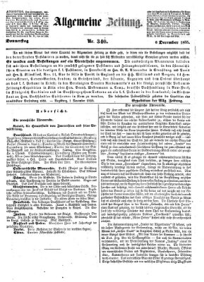 Allgemeine Zeitung Donnerstag 6. Dezember 1855