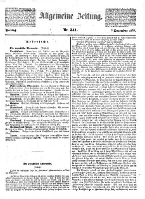 Allgemeine Zeitung Freitag 7. Dezember 1855