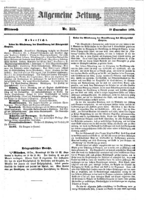 Allgemeine Zeitung Mittwoch 19. Dezember 1855