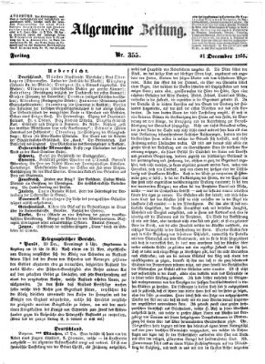 Allgemeine Zeitung Freitag 21. Dezember 1855