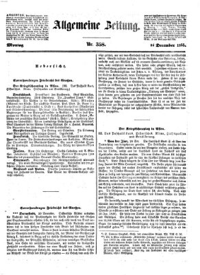 Allgemeine Zeitung Montag 24. Dezember 1855