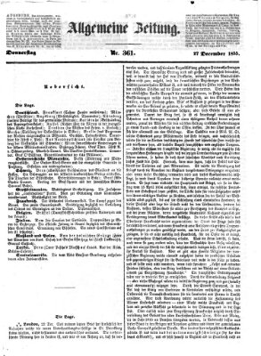 Allgemeine Zeitung Donnerstag 27. Dezember 1855