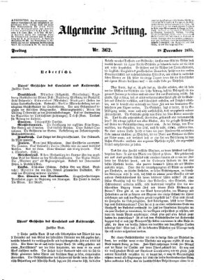 Allgemeine Zeitung Freitag 28. Dezember 1855