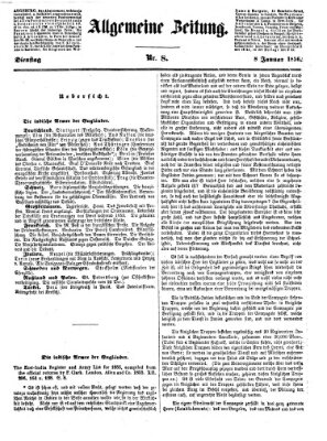 Allgemeine Zeitung Dienstag 8. Januar 1856