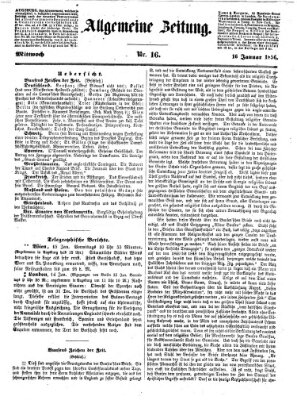 Allgemeine Zeitung Mittwoch 16. Januar 1856