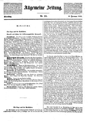 Allgemeine Zeitung Dienstag 22. Januar 1856