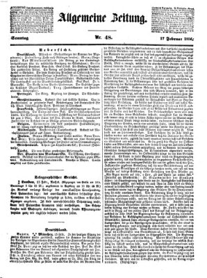 Allgemeine Zeitung Sonntag 17. Februar 1856