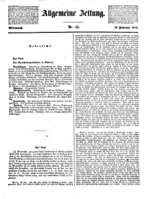 Allgemeine Zeitung Mittwoch 20. Februar 1856