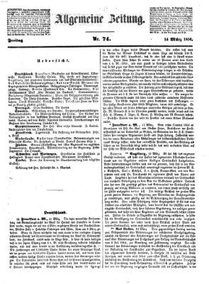 Allgemeine Zeitung Freitag 14. März 1856