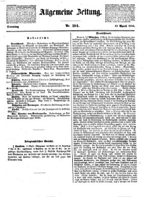 Allgemeine Zeitung Sonntag 13. April 1856